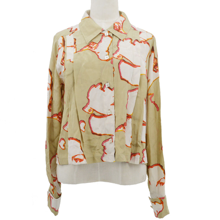 Chanel 2000 spring-summer abstract-print silk shirt #38
