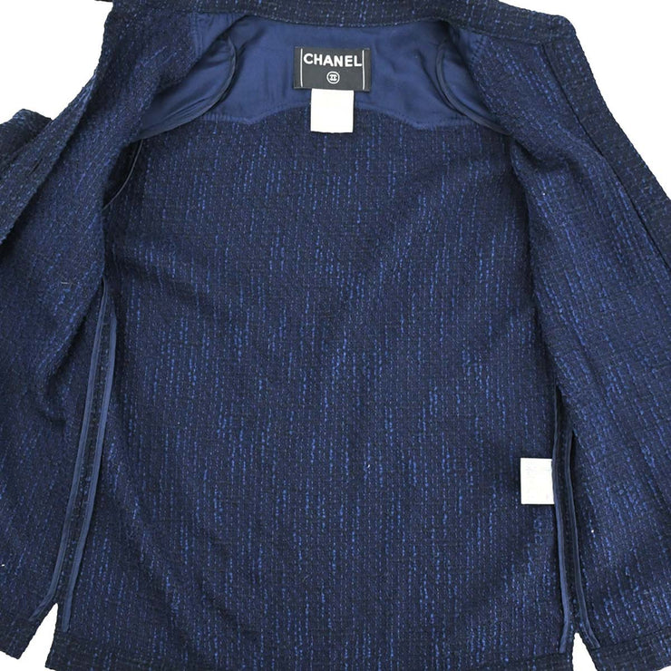 Chanel 2001 Spring CC-button tweed skirt suit #36 #38