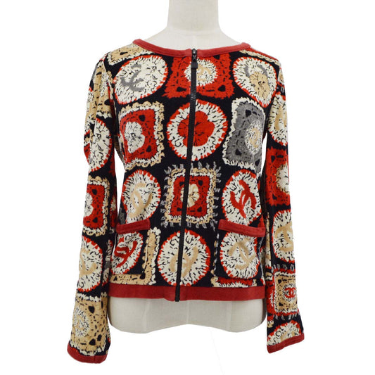 Chanel 2009 Spring Sports Line Patchwork Print无围衣夹克＃40