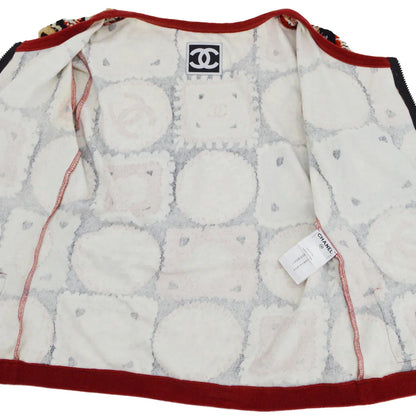 Chanel 2009 Spring Sports Line Patchwork Print无围衣夹克＃40