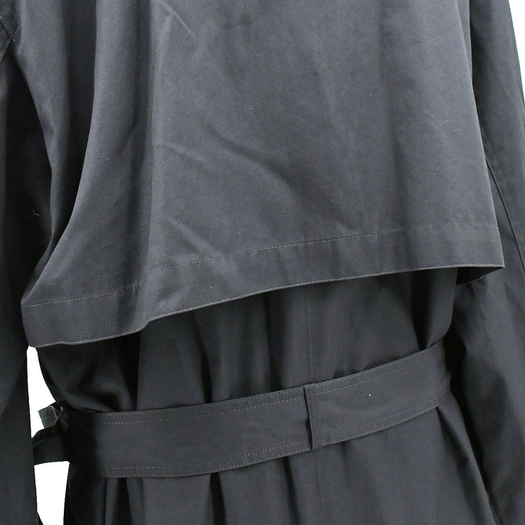 Vintage Christian Dior Monsieur Black Belted Trench Coat With 