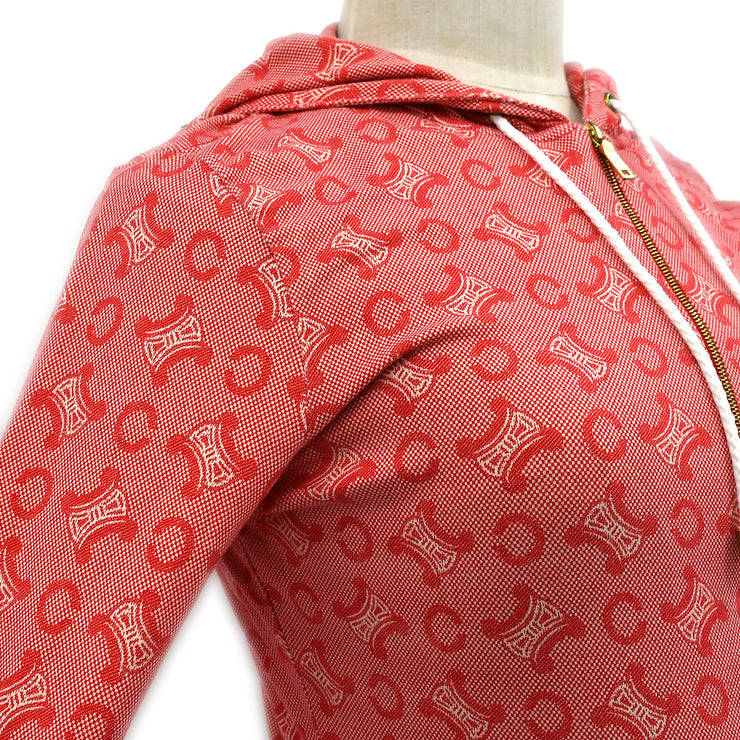 Vintage Zipped Lv Pattern Hoodie 