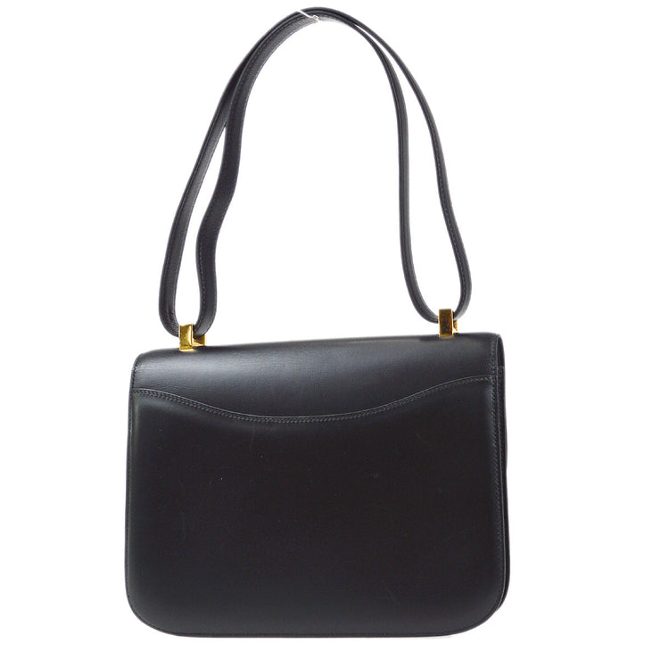 HERMES CONSTANCE 23 Shoulder Bag Black Box Calf ◯Y 23△ 86590