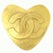 CHANEL Heart Brooch Gold 95P