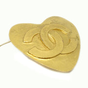 CHANEL Heart Brooch Gold 95P