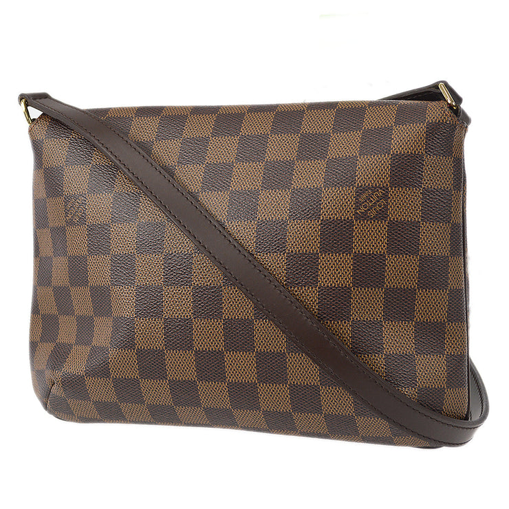Authentic Louis Vuitton Damier Ebene Musette Tango Leather