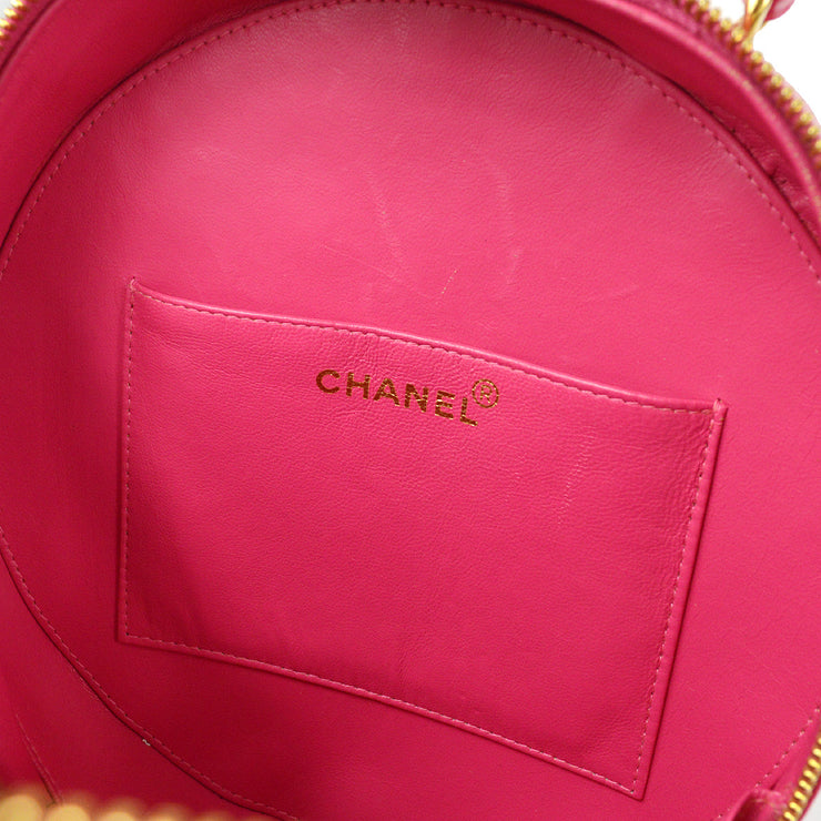 Chanel 1994-1996 Round Vanity Handbag Pink