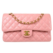 Chanel 2004-2005 Medium Classic Double Flap Bag Pink Caviar