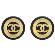 Chanel 1993 Black＆Gold Button Earrings Clip-on 28