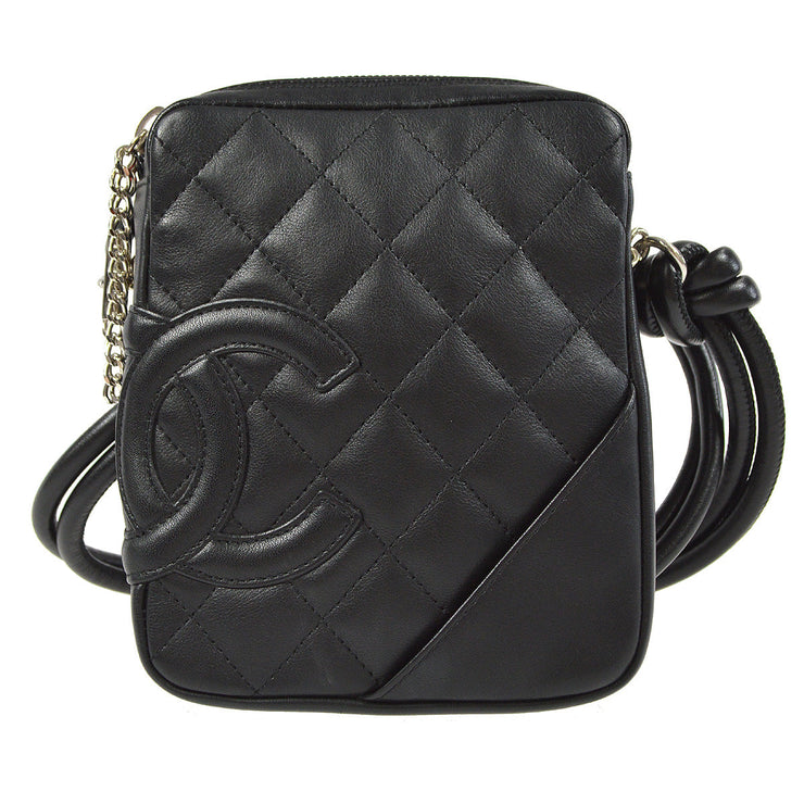 Chanel 2003-2004 Cambon Ligne Shourdle Bag Black Calfskin