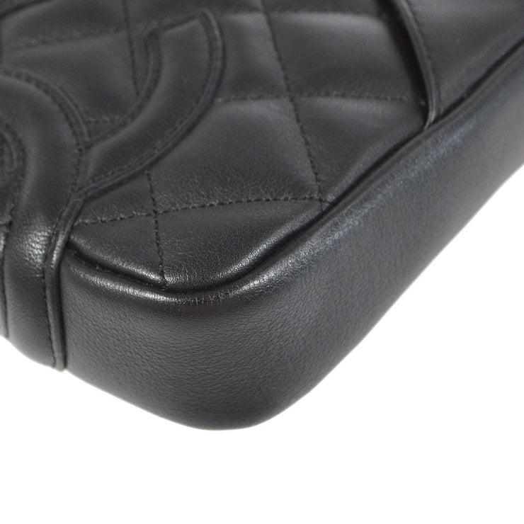 Chanel 2003-2004 Cambon Ligne Shoulder Bag Black Calfskin