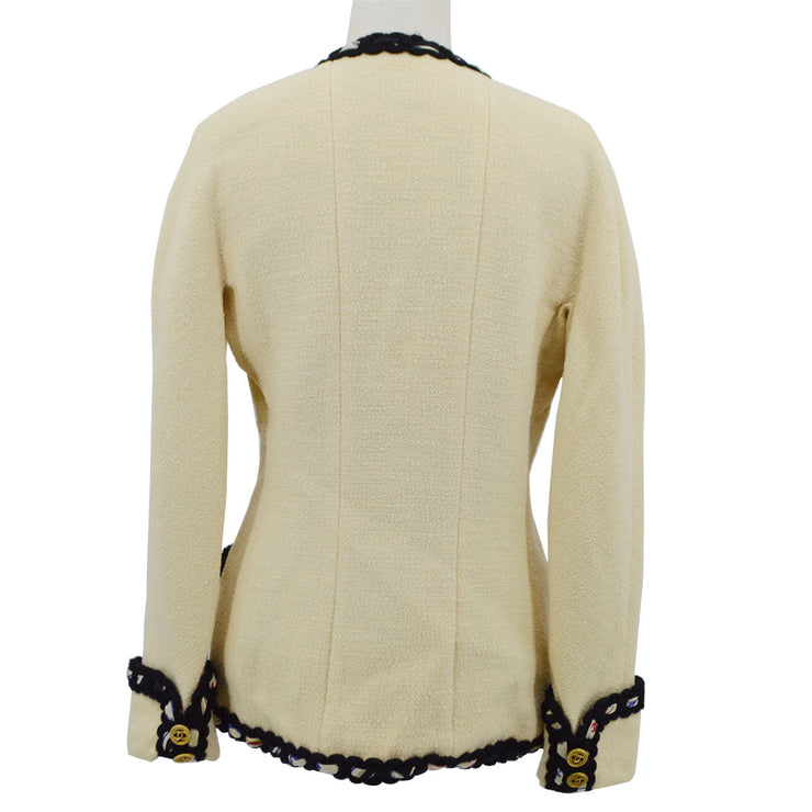 Chanel 1990 open-front boucle jacket