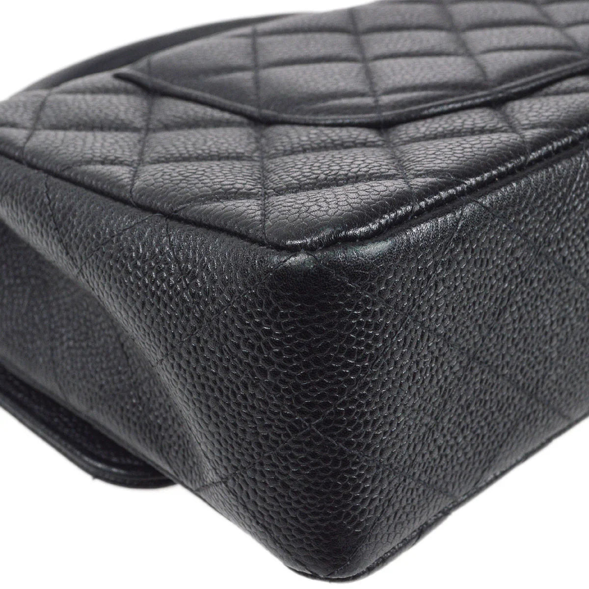 Chanel 1994 Classic Flap Handbag Medium Black Caviar