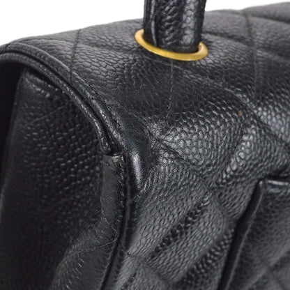 Chanel 1994 Classic Flap Handbag Medium Black Caviar