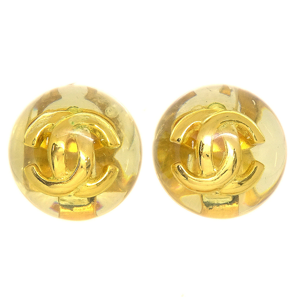 chanel gold ball earrings