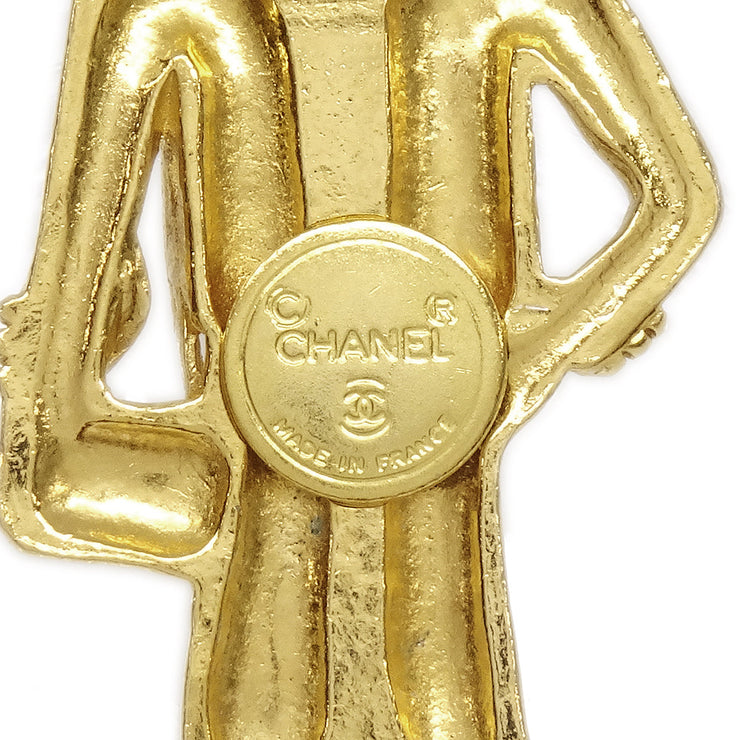 Chanel 1980s Coco Chanel Brooch Gold