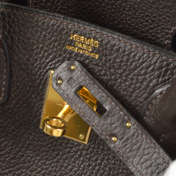 Hermes Birkin 30 Handbag Purse Chocolat Veau Crispe Togo 67.S□N 88192