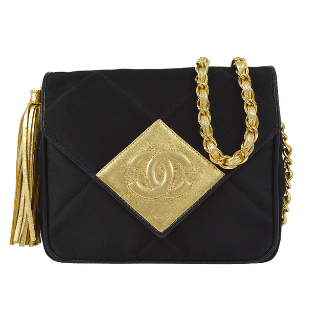 Vintage Chanel Black Suede Clutch Bag