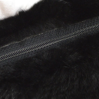 Chanel 2001 Fall CC Logo Muff Black Fur Satchel