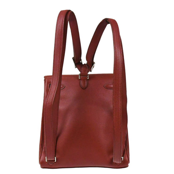 Vintage 1997 HERMES Evelyne I Rouge VIF Courchevel Leather GM Shoulder Bag