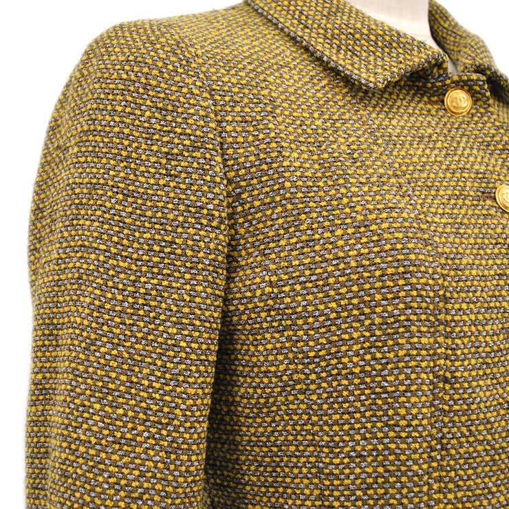 Chanel 1996 Fall CC logo-buttons tweed jacket #36