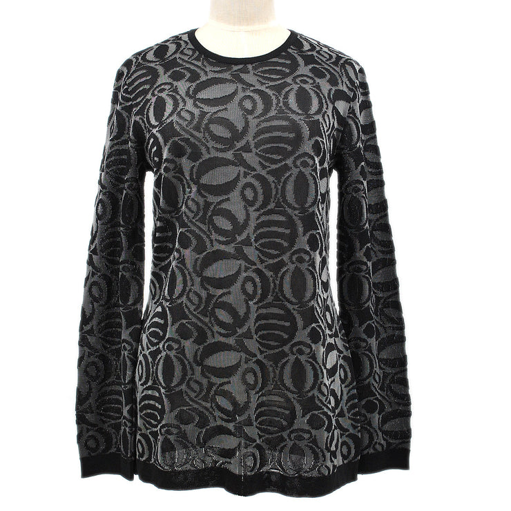 Chanel 1998 Spring abstract-pattern long-sleeve rayon top #38