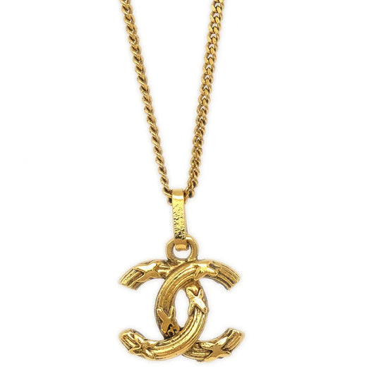 Chanel Mini CC Gold Chain Pendant Necklace