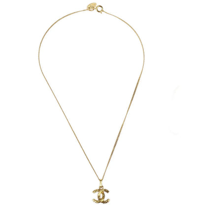 Chanel Mini CC Gold Chain Pendant Necklace
