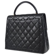 Chanel 1997-1999 Quilted Kelly 30 Black Caviar