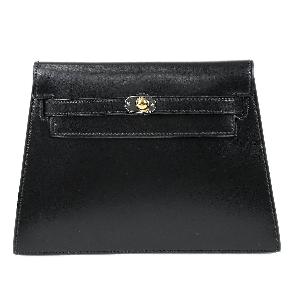 Hermes Box Kelly Wallet to Go Black