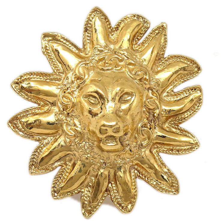 Chanel Lion Brooch Pin Gold