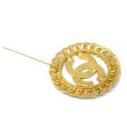 Chanel Medallion Brooch Pin Gold 96P