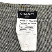 Chanel 1997 logo-buttons denim sleeveless dress #36