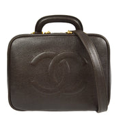Chanel 1996-1997 Brown Caviar Timeless Lunch Box Vanity 24