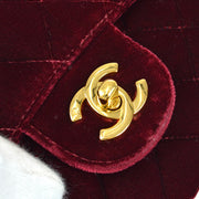 香奈儿 * 1994-1996经典襟翼背包中型天鹅绒波尔多