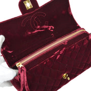 Chanel * 1994-1996 Classic Flap Backpack Medium Velvet Bordeaux