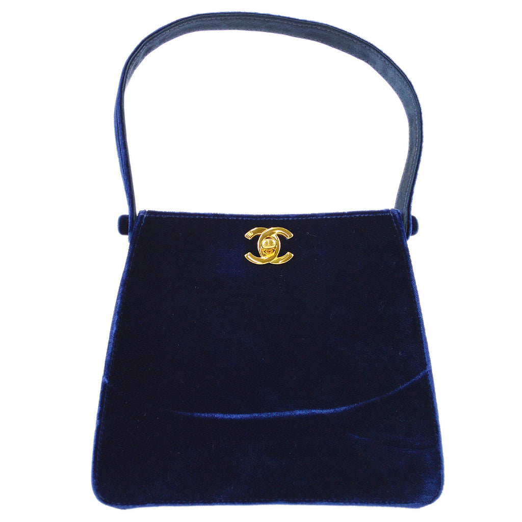 blue top handle chanel bag vintage