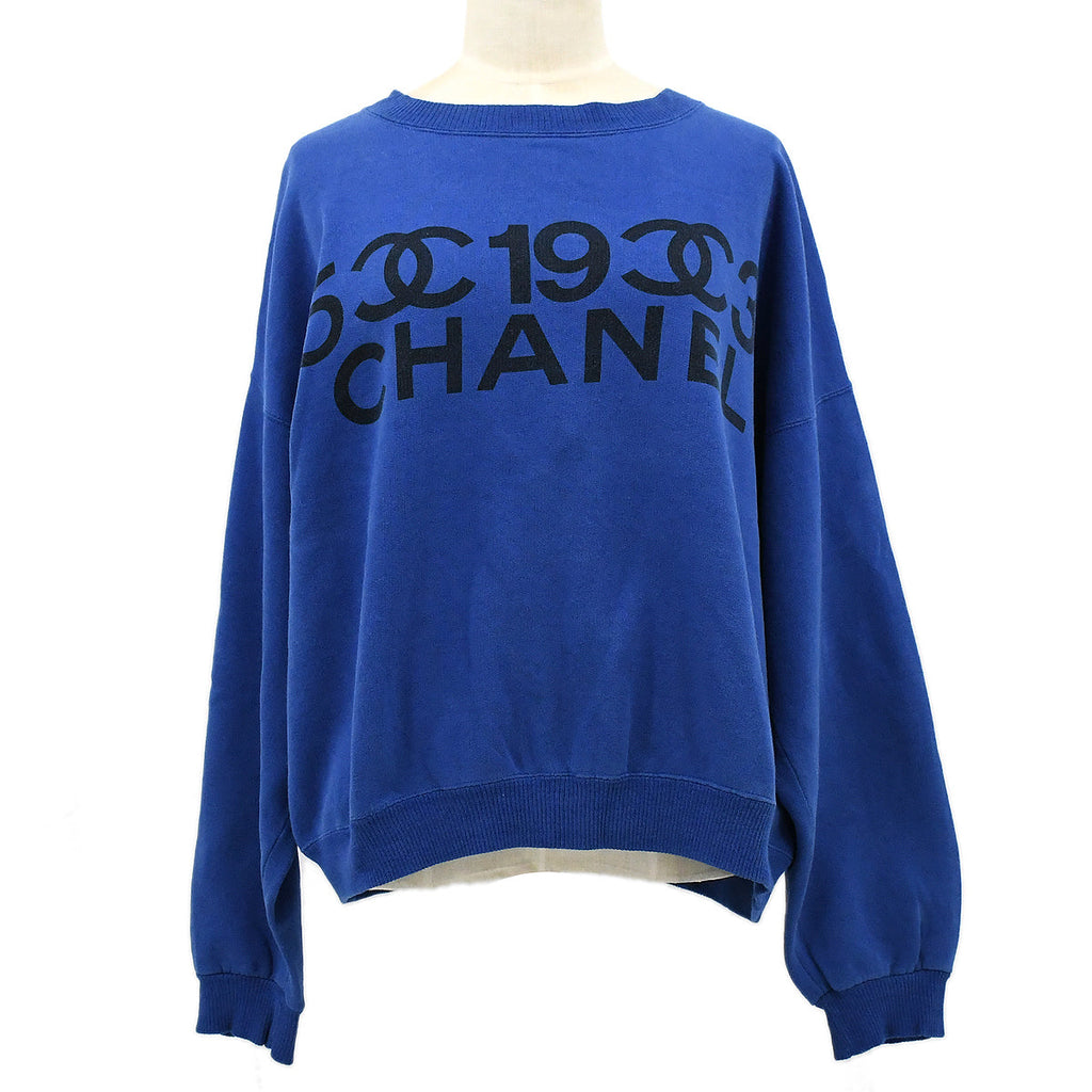 Chanel logo-print cotton sweatshirt