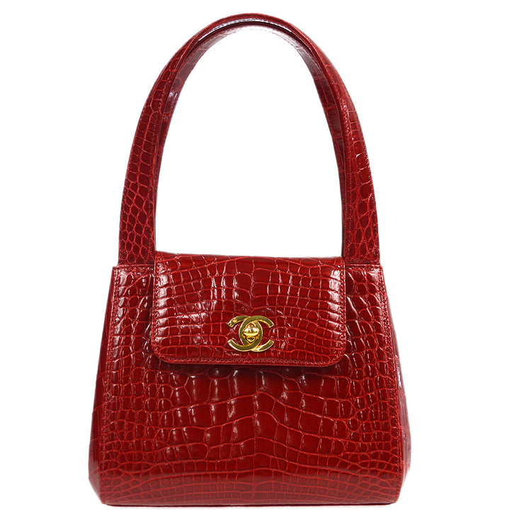 Chanel Vintage Red Caviar CC Sling Bag, 1997-1999 Available For
