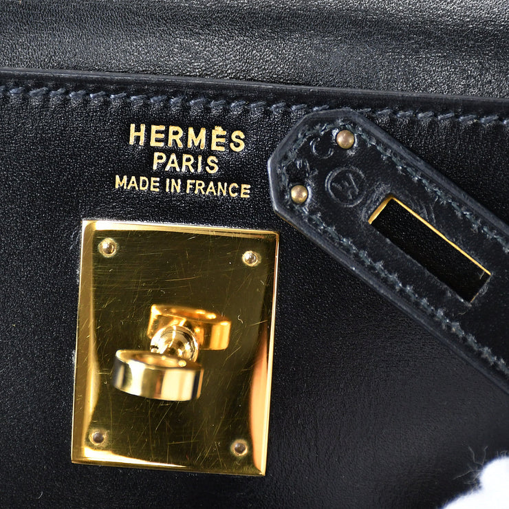 Hermes 1993 Kelly 32 Sellier Black Box Calf – AMORE Vintage Tokyo