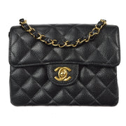 Chanel 2003-2004 Classic Flap Mini Square 17 Black Caviar