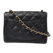 Chanel 2003-2004 Classic Flap Mini Square 17 Black Caviar