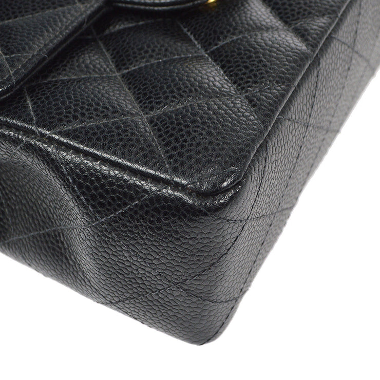 Chanel 2003-2004 Classic Flap Mini Square 17 Black Caviar