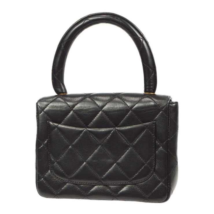 Chanel Classic Flap Micro Square Handbag Black Lambskin