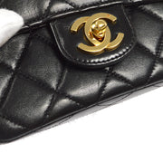 Chanel Classic Flap Micro Square Handbag Black Lambskin