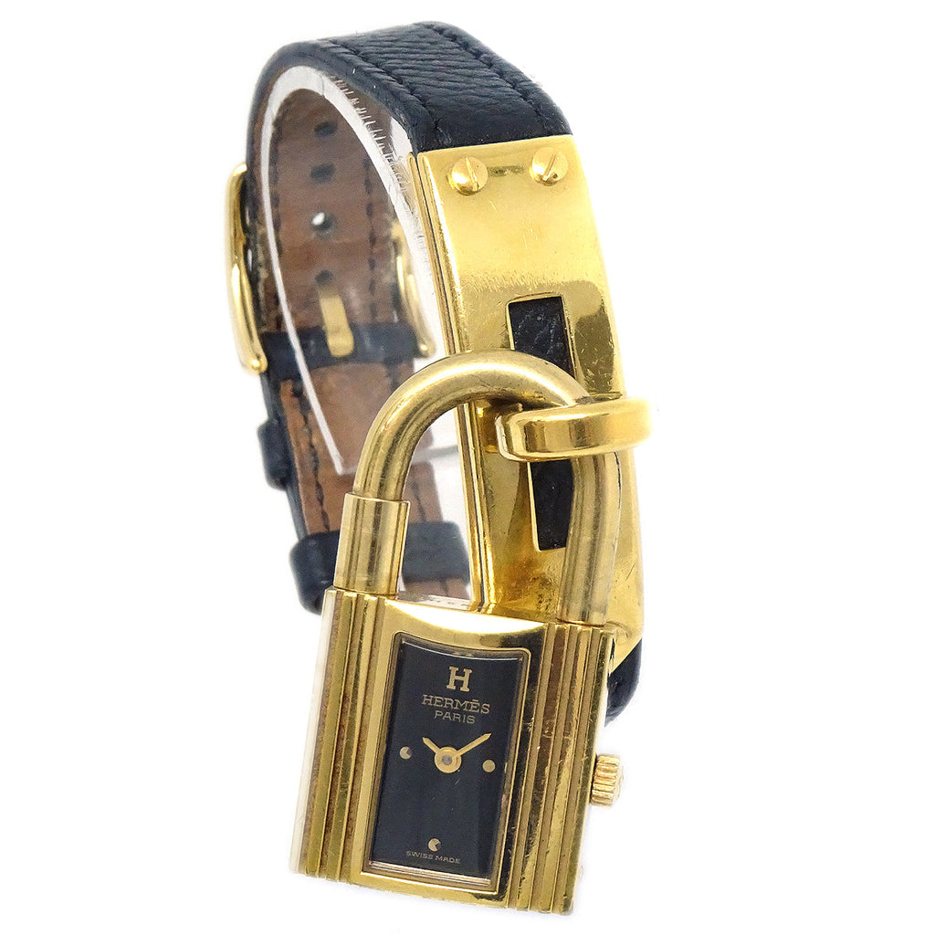 Hermes 1994 Kelly Watch Black Courchevel AMORE Vintage Tokyo