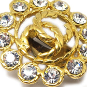 Chanel 1994 Rhinestone Earrings Clip-On Gold 29