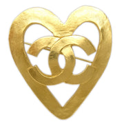 Chanel Heart Brooch Pin Gold 95P