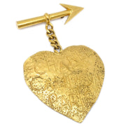 Chanel 1993 Arrow Heart Brooch Gold