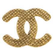 Chanel 1994 Woven CC Brouch Pin Gold 1262